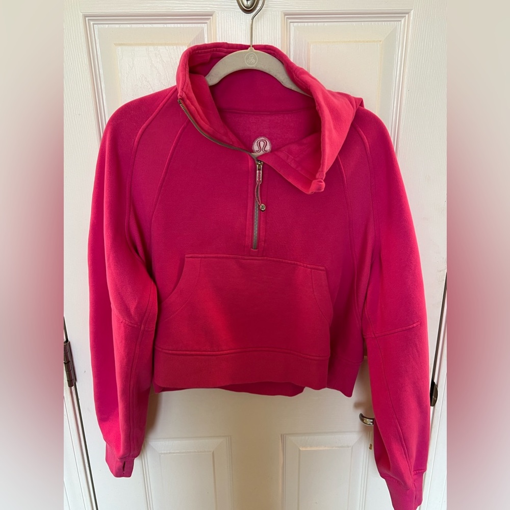Lululemon Scuba Oversized Funnel-Neck Half Zip - Hot Pink worn once